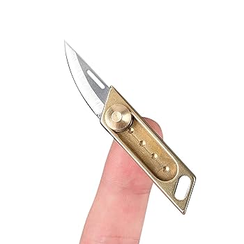 ツッチーデフ　TINNY DOWZ220 NHDT SW905 Mini Brass Alloy Package Opener Knife, EDC Tiny